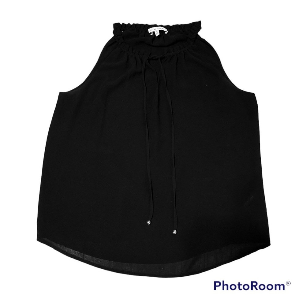 Black Sleeveless Blouse with ties